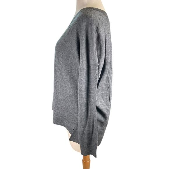 J.Crew 100% Merino Wool V-Neck Sweater – Gray – Size Small Vintage Fall Winter - Picture 5 of 10